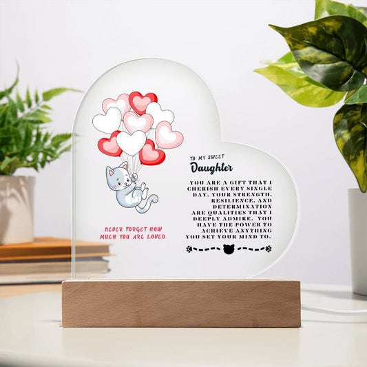 Daughter Gift - Heart Interior Decor - Balloon (With Night Light Option)