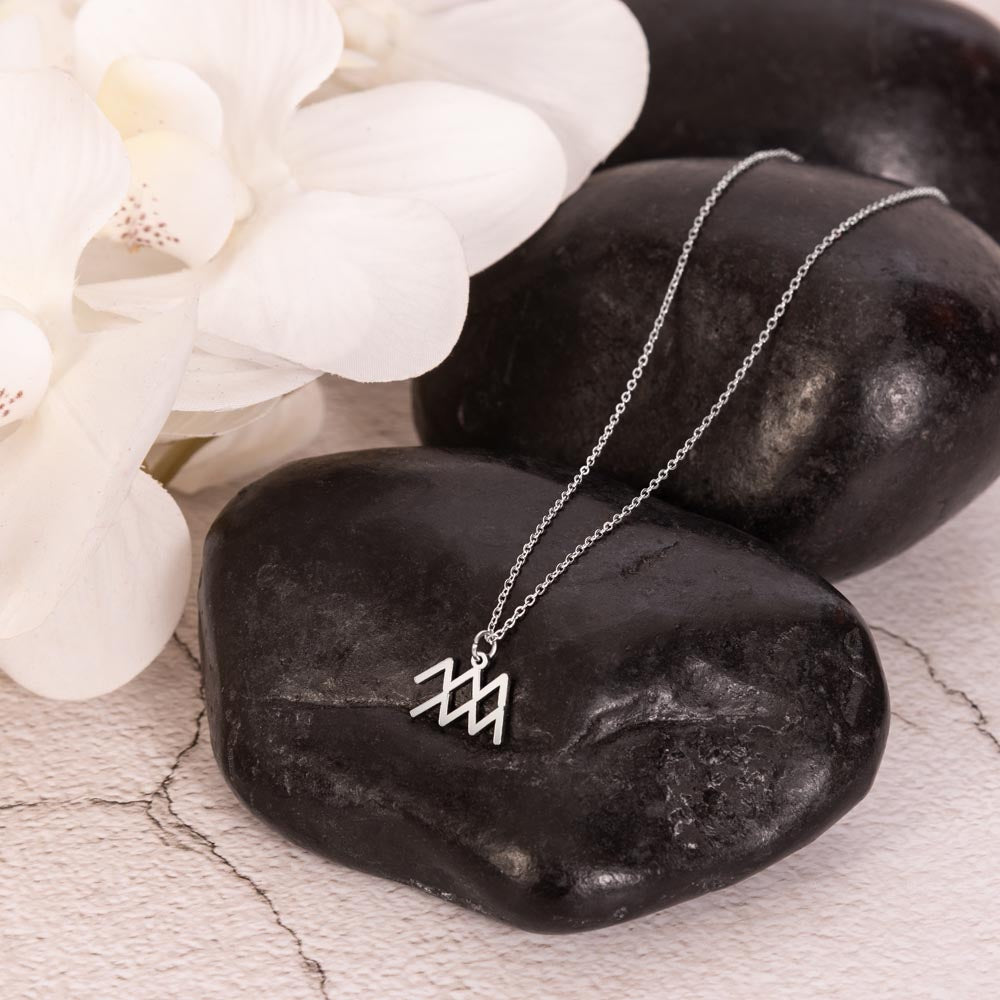 Zodiac Symbol Necklace - Aquarius