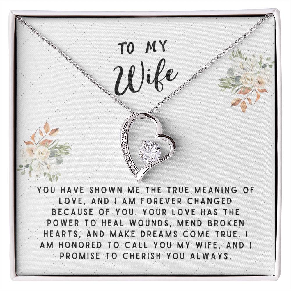 Wife Gift Necklace - Forever Love - True Meaning Of Love White Card