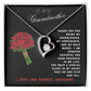 Grandmother Gift Necklace - Forever Love - Roses Black Card