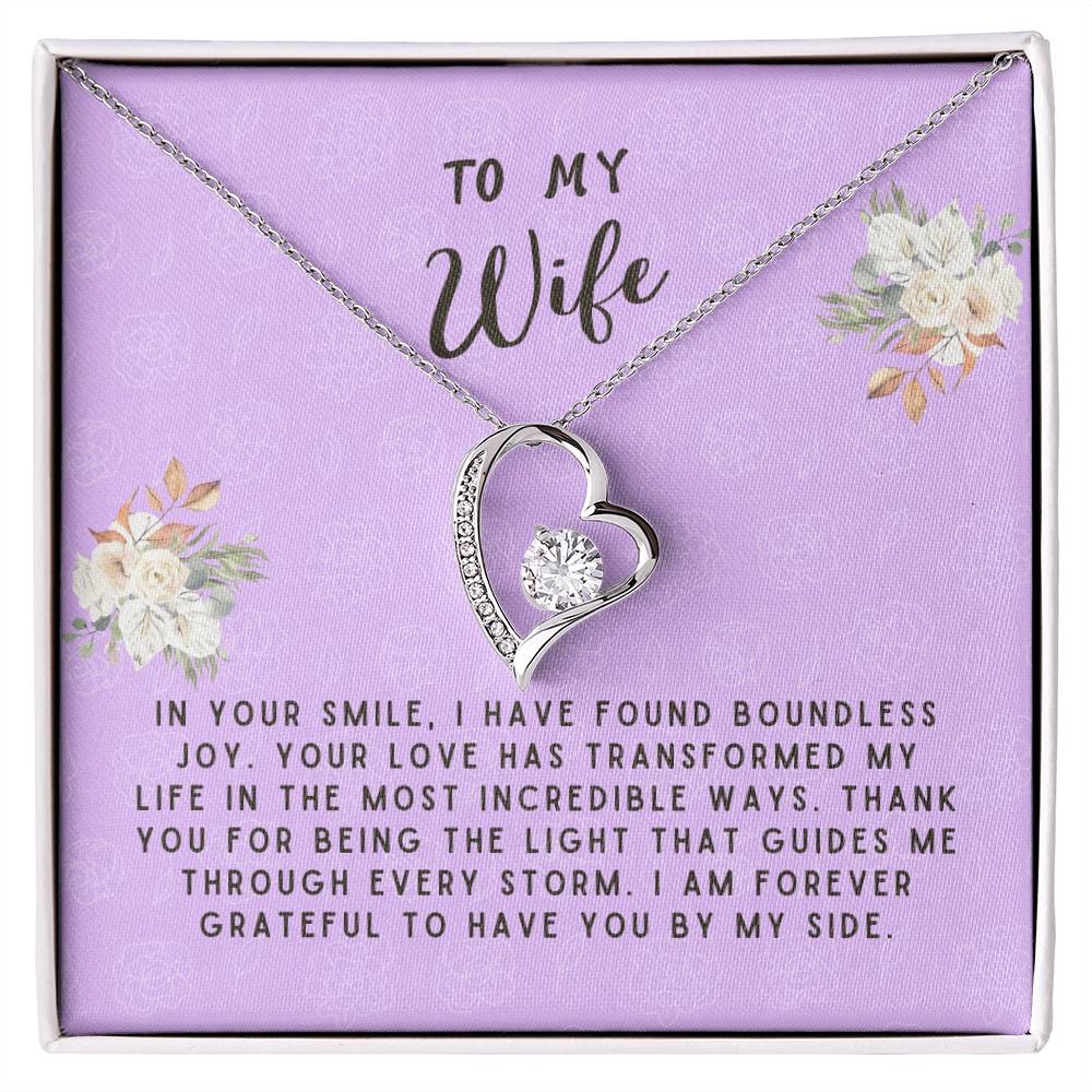 Wife Gift Necklace - Forever Love - In Your Smiles Lavender Card
