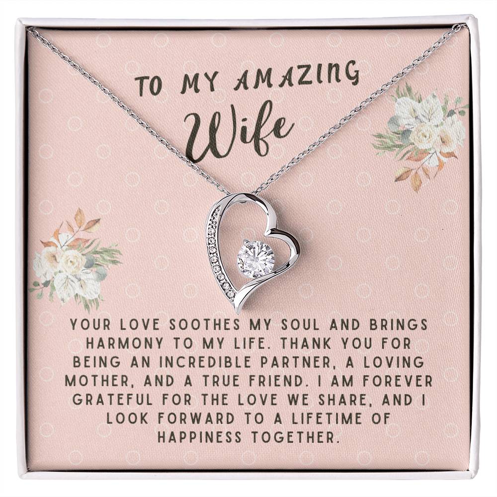 Wife Gift Necklace - Forever Love - Soothes My Soul Pink Card
