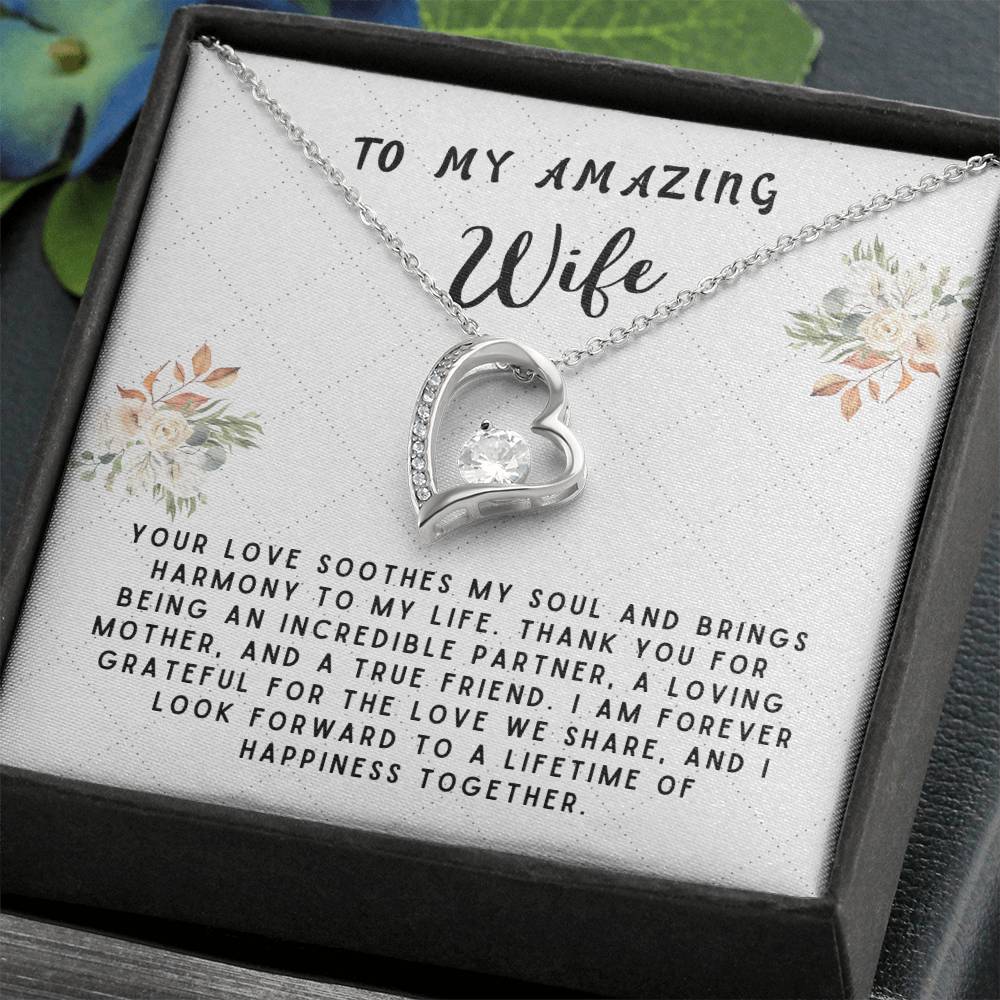 Wife Gift Necklace - Forever Love - Soothes My Soul White Card