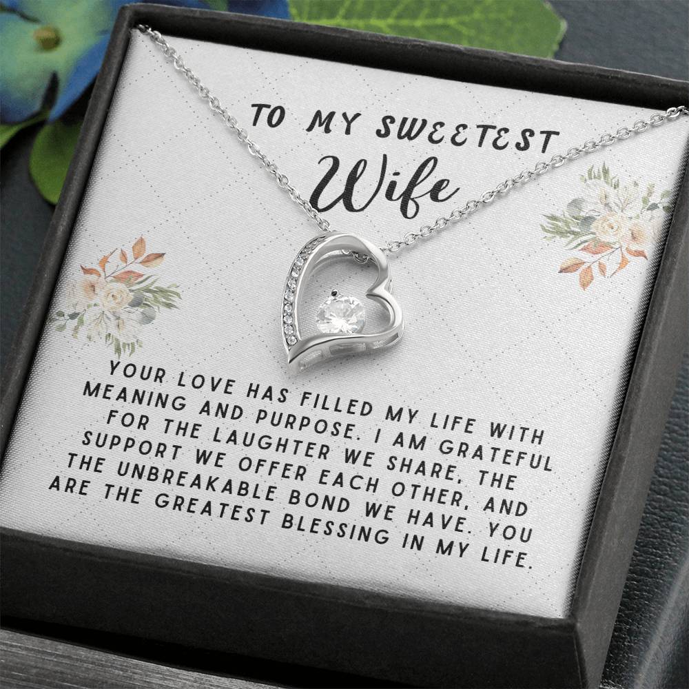 Wife Gift Necklace - Forever Love - Love Filled My Life White Card