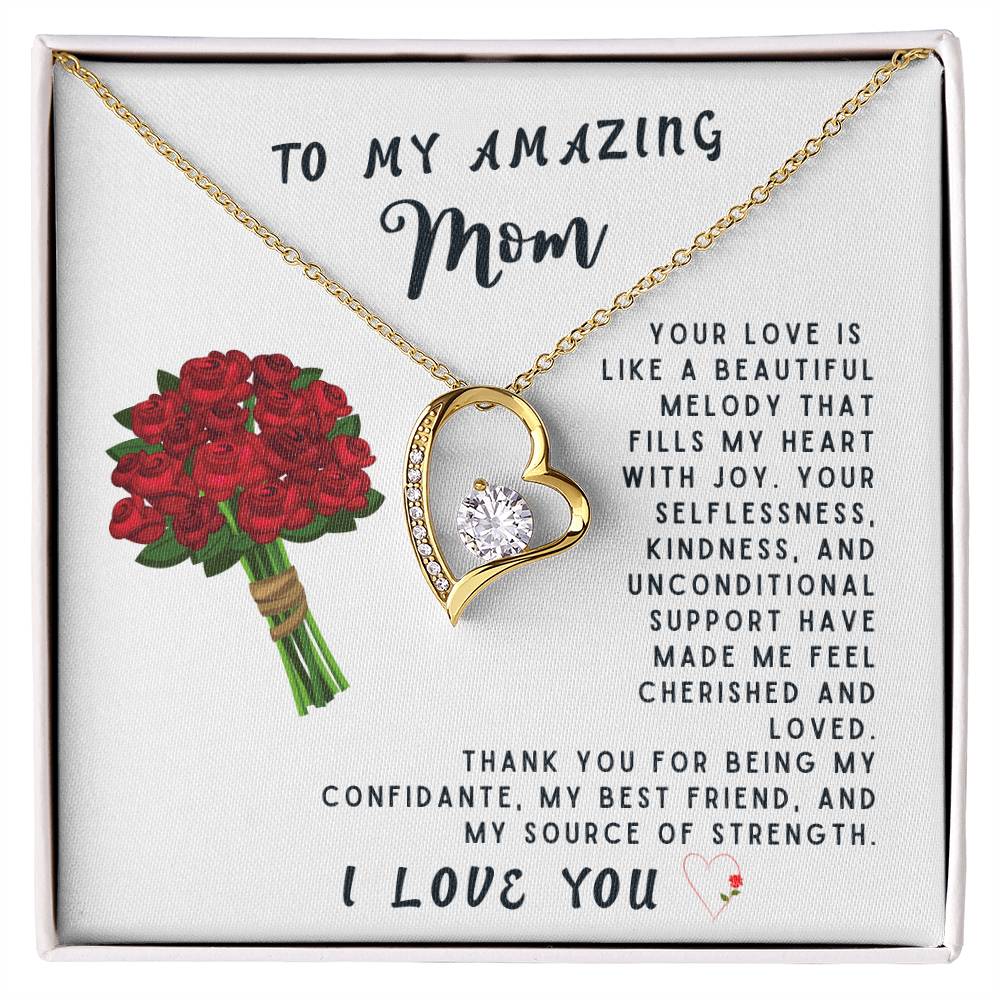 Mother Gift Necklace - Forever Love- Beautiful Melody White Card