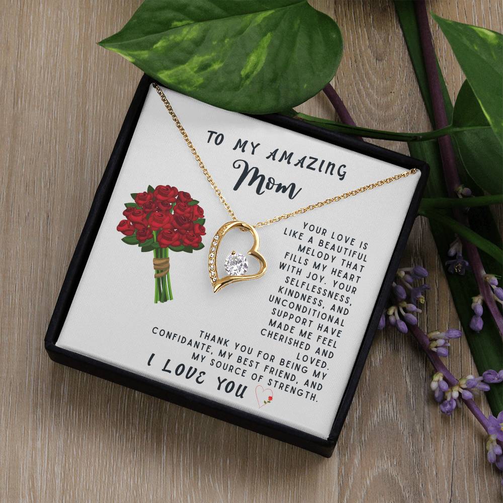 Mother Gift Necklace - Forever Love- Beautiful Melody White Card
