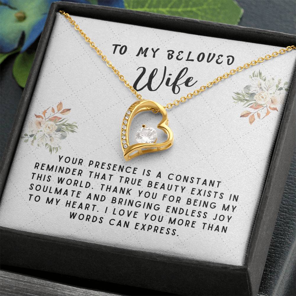 Wife Gift Necklace - Forever Love - True Beauty Exists White Card