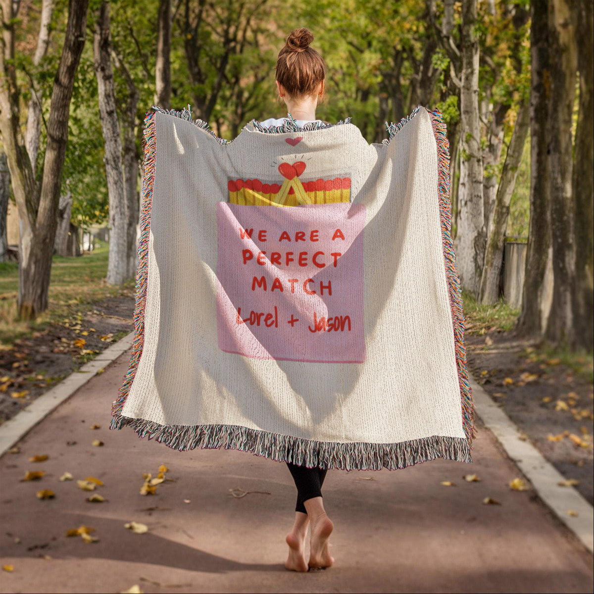 Personalized couple woven blanket with names for a perfect match wedding gift