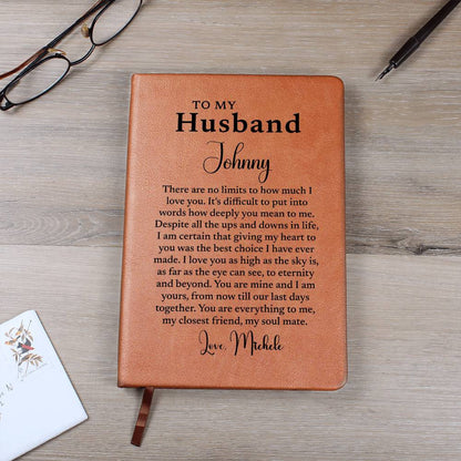 To My Husband Personalized Journal, Gift for Husband from Wife, Custom Name Journal, Husband Birthday Gift, Leather Journal, Valentine Gift