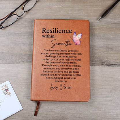 Personalized Resilience Journal, Encouragement Journal for Tough Times, Cancer Recovery Gift, Inspirational Gift, New Beginning, Unbreakable