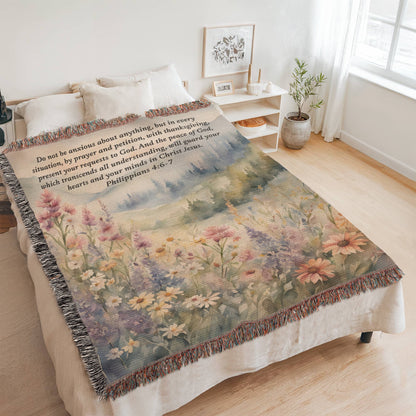 Wildflower scripture blanket personalized Christian keepsake gift
