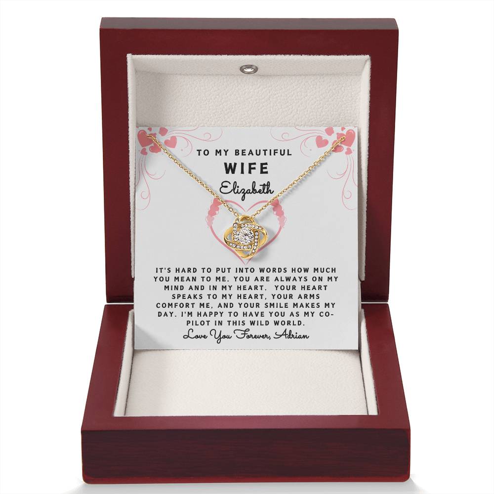 Personalized Gift Necklace - Wife Gift - Love Knot