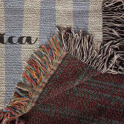 Custom Couples Woven Blanket, Personalized Name Striped Throw, Anniversary Gift, Engagement or Wedding Gift, Unique Holiday Gift For Him Her