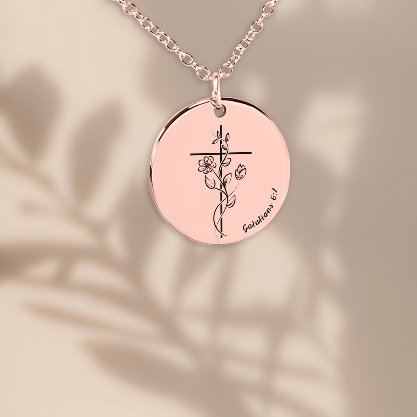 Personalized Christian Flower Cross Necklace with Bible Verse – Faith Gift for Sisters in Christ & Church Friends