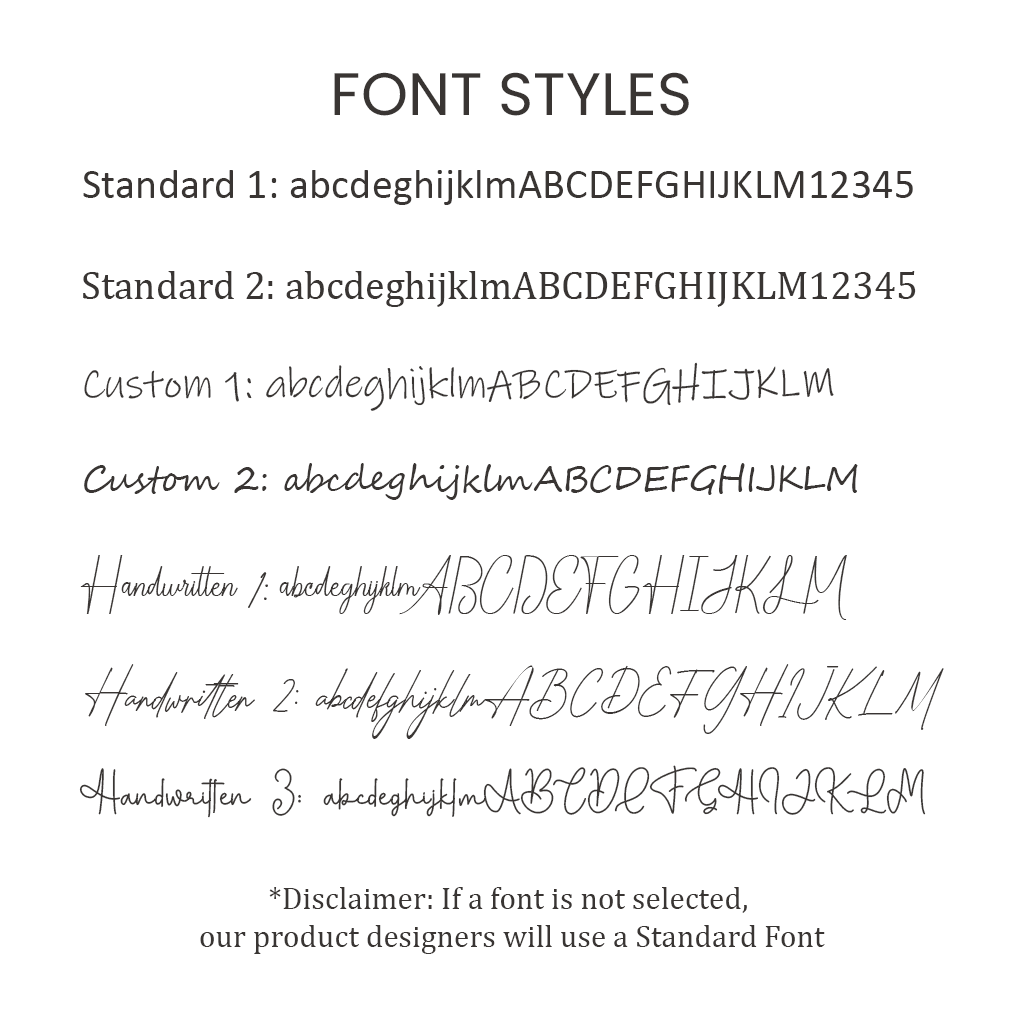 Comparison of different font styles on a white background