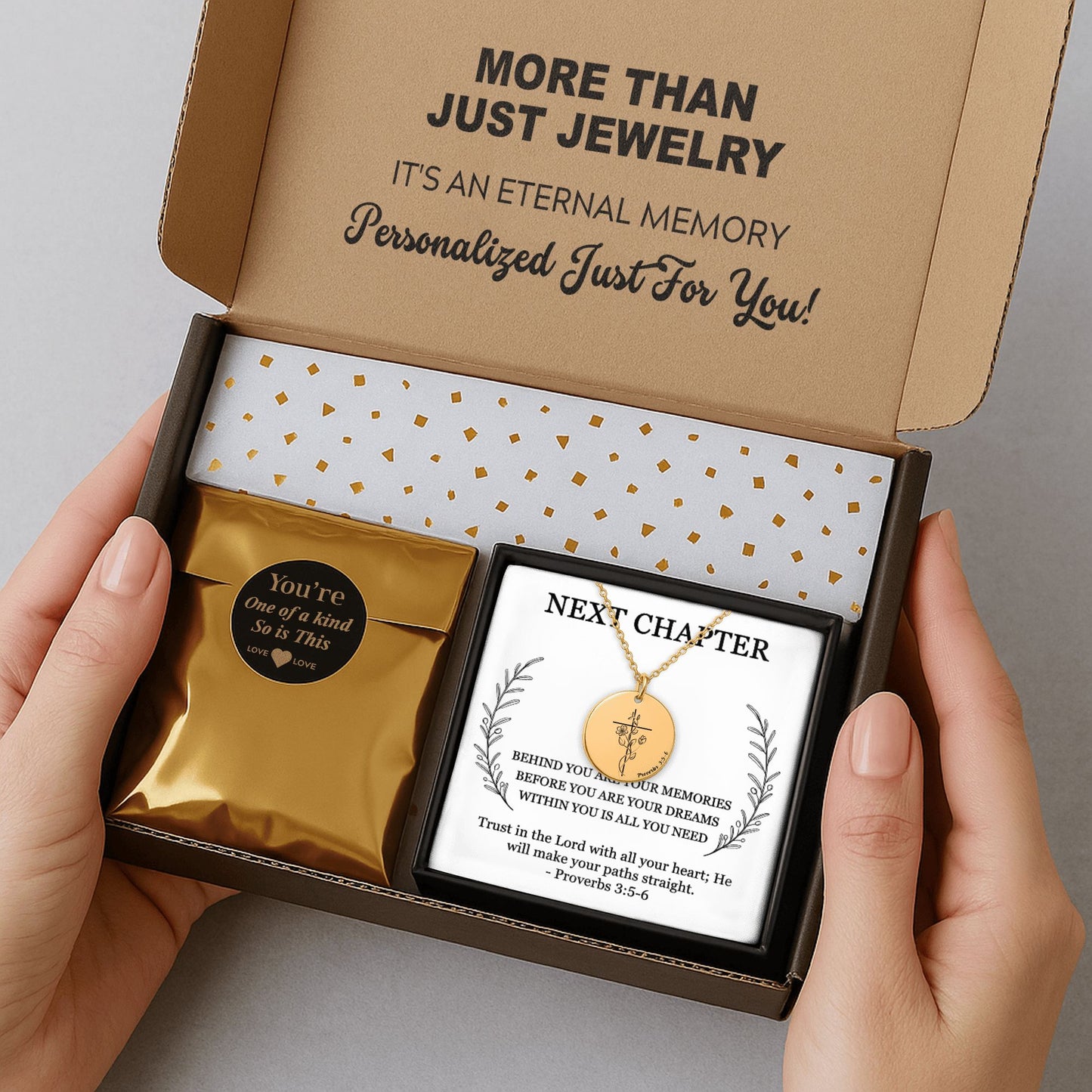 Personalized Next Chapter Necklace, Graduation Gift, New School, New Job, Retirement, Farewell Gift, Custom Christian Jewelry, Bible Verse