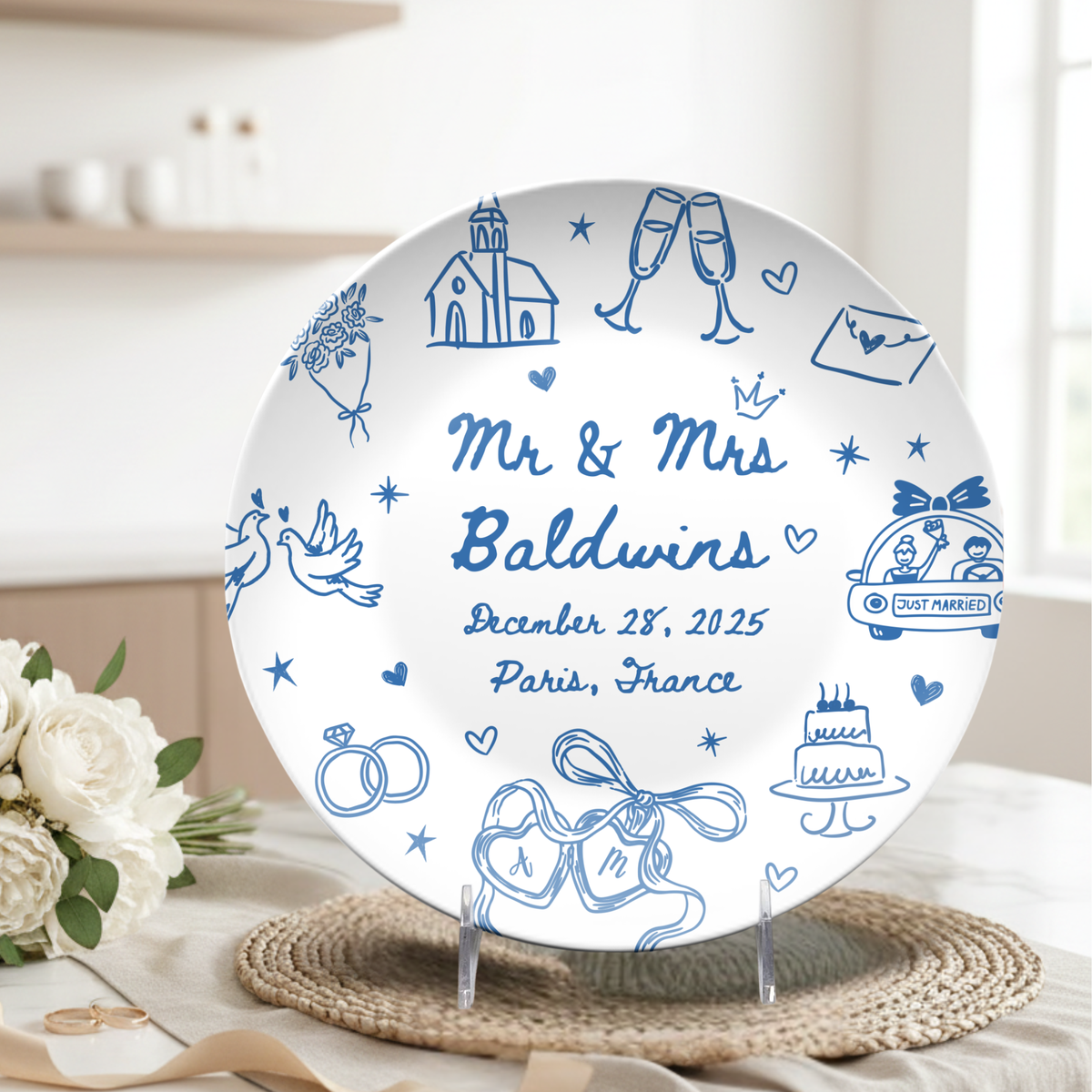 Personalized couple name plate for wedding or bridal shower gift