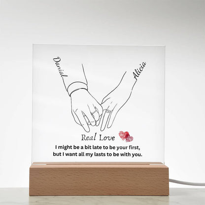 Personalized Square Interior Decor - Gift for Husband Wife (With Night Light Option)