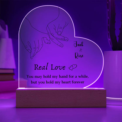 Personalized Heart Interior Decor - Real Love (With Night Light Option)