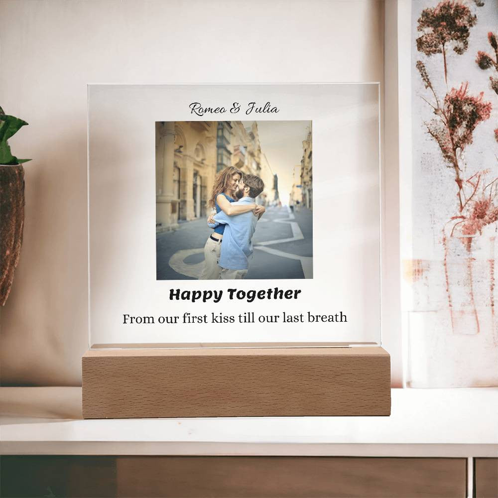 Personalized Photo & Name Square Interior Decor - Gift for Lovers (With Night Light Option)